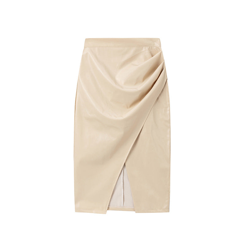 Jupe midi plissée en similicuir Berg-Feldt pour femme