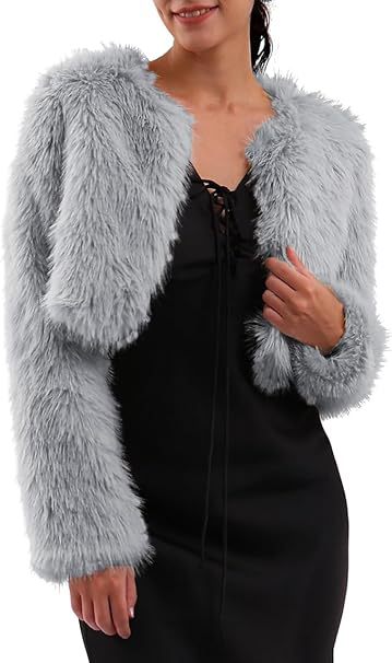 Veste courte glamour en fausse fourrure à manches amples pour femme Berg-Feldt
