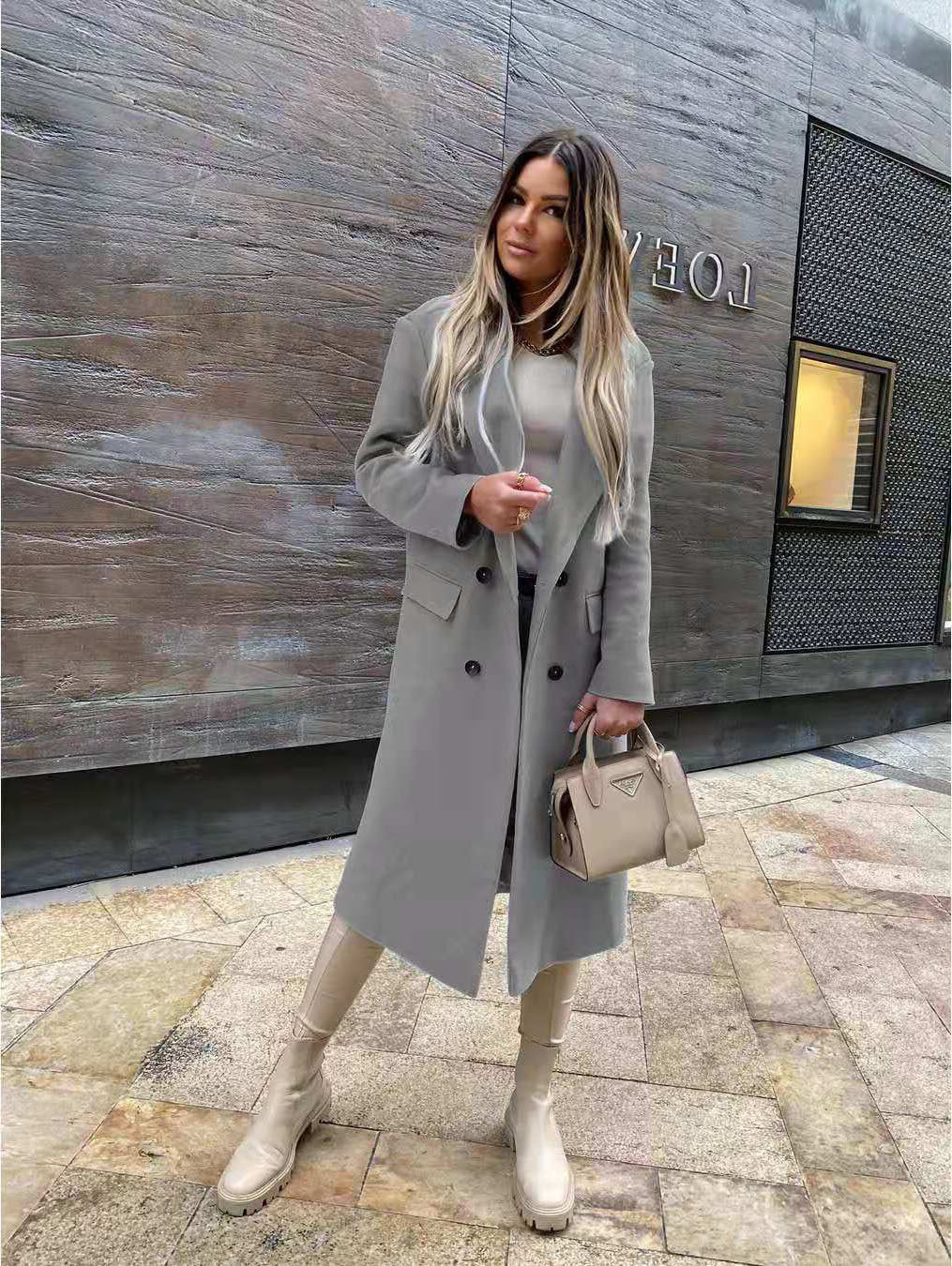 Manteau en laine élégant et intemporel pour femme avec double boutonnage Berg-Feldt