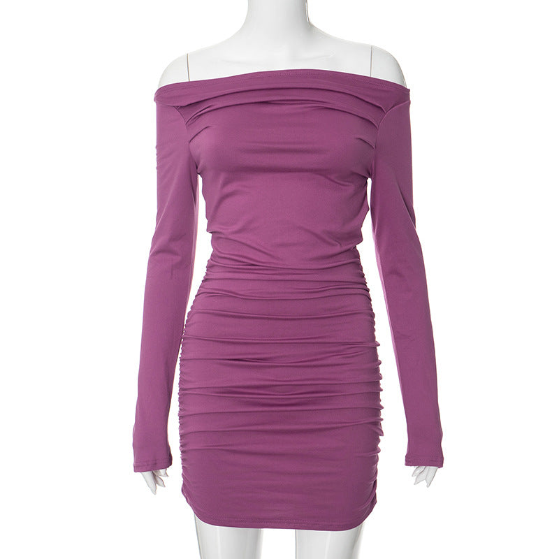 Robe fourreau froncée à épaules dénudées Berg-Feldt pour femme