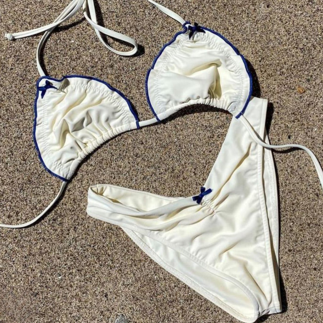Maillot de bain deux pièces triangle à volants Berg-feldt pour femme
