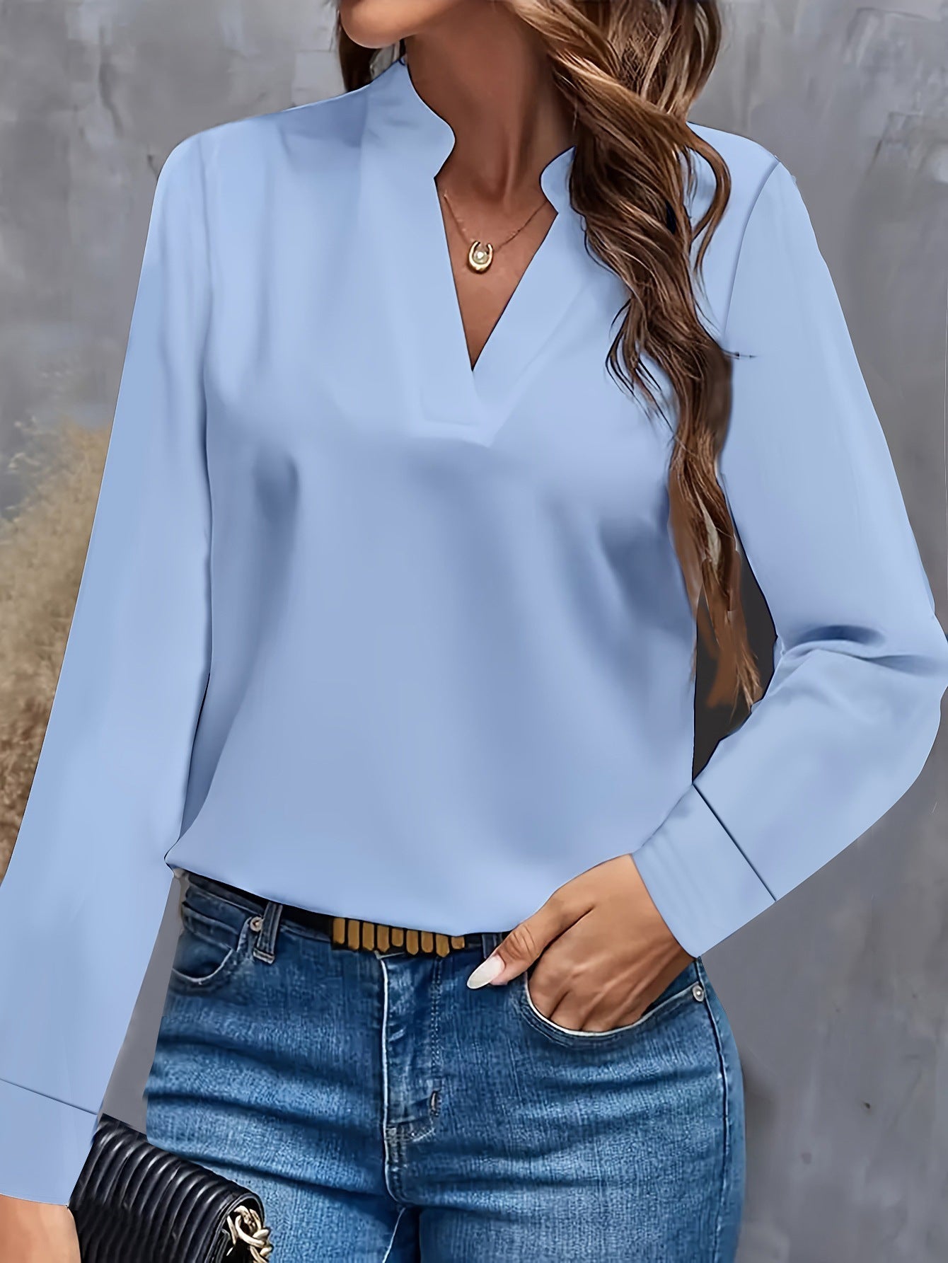 Chemisier femme col montant manches longues Berg-Feldt