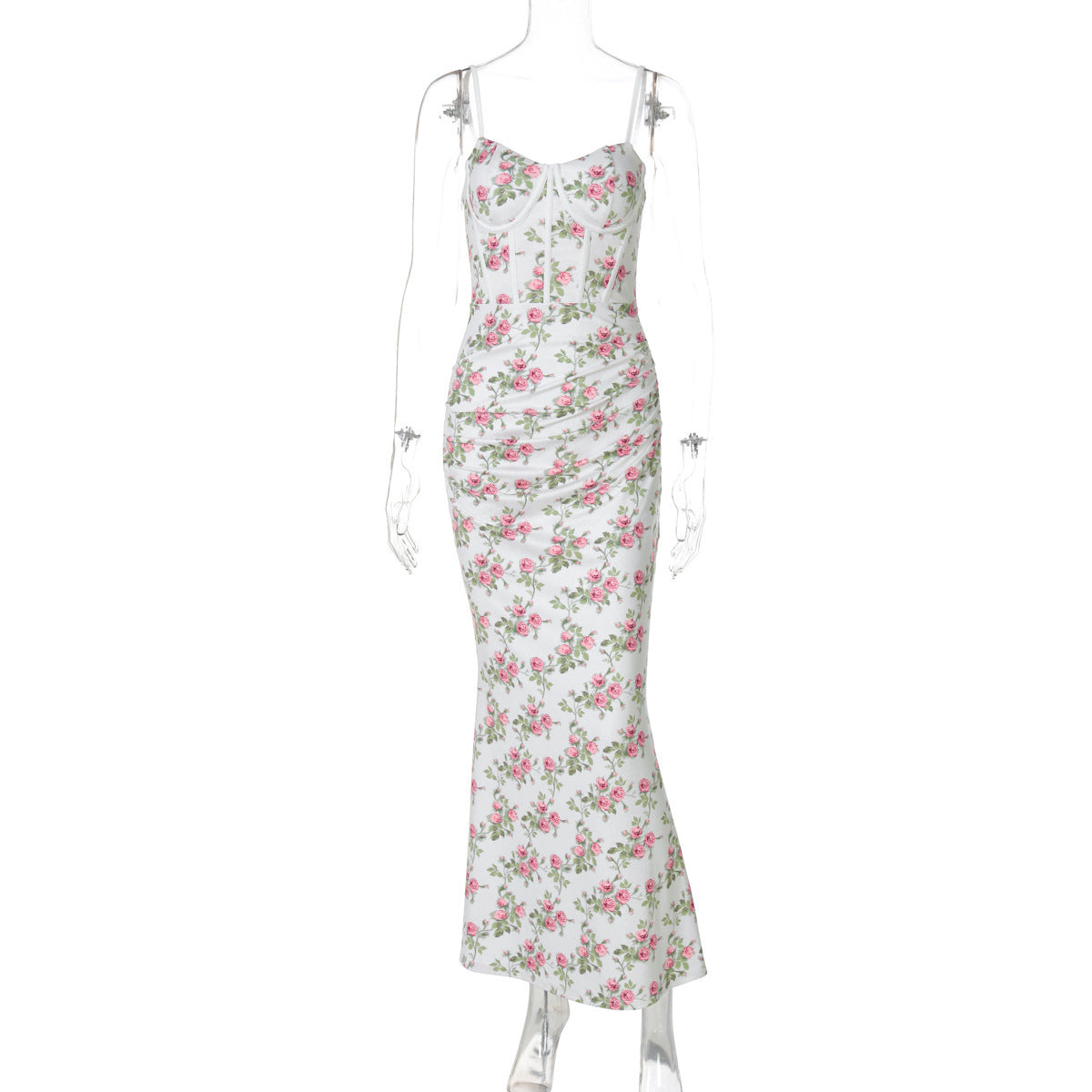 Robe longue fleurie pour femme Berg-Feldt à volants flottants