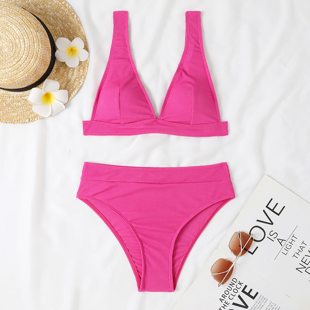 Ensemble de bikini taille haute et décolleté en V profond pour femme de berg-feldt