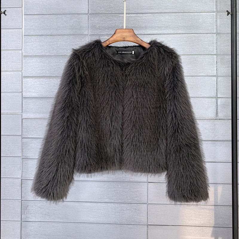 Veste courte moelleuse pour femme en fausse fourrure de haute qualité avec manches élégantes Berg-Feldt