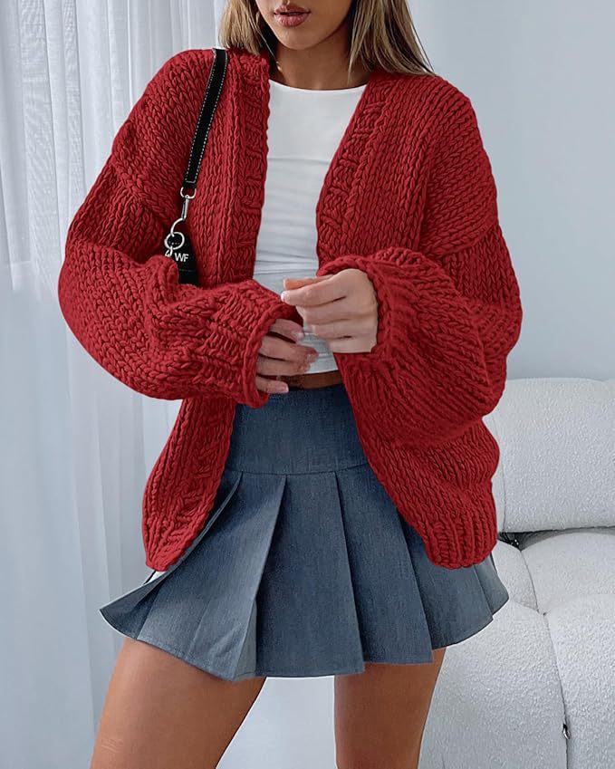 Cardigan en maille pour femme avec manches volumineuses et devant ouvert Berg-Feldt