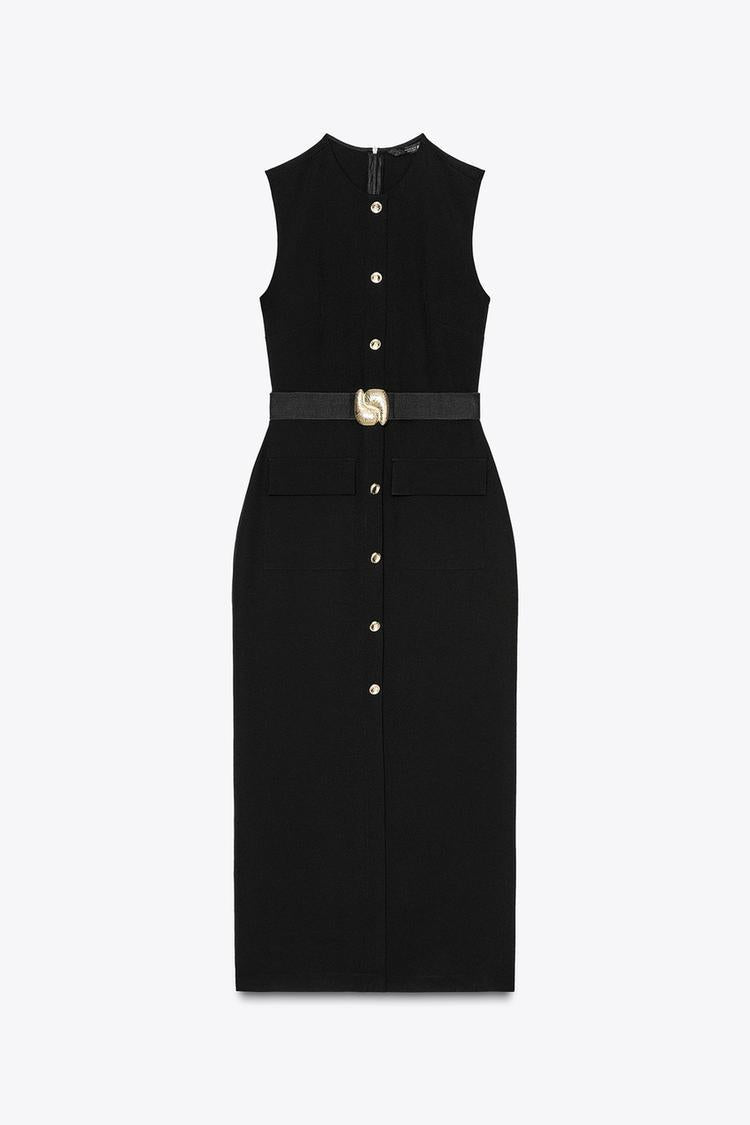 Robe midi utilitaire à taille nouée Berg-Feldt pour femme