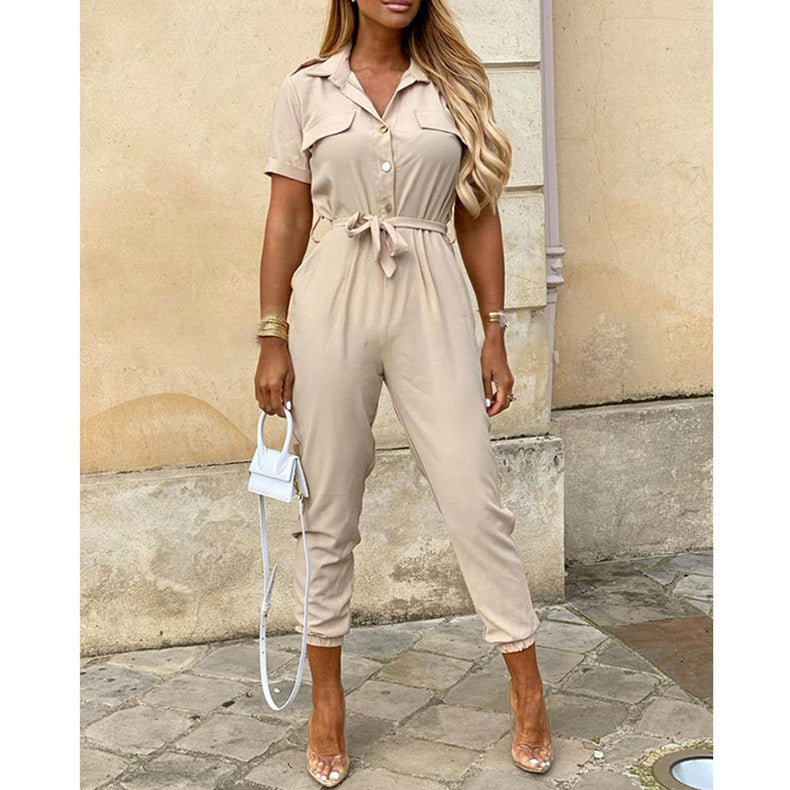 Combinaison élégante pour femme avec fermeture boutonnée et taille élastique par berg-feldt