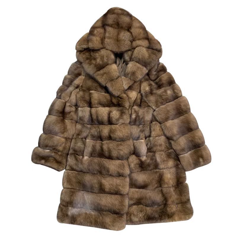 Damenmanteau de luxe en fausse fourrure, motif patchwork tendance Berg-Feldt