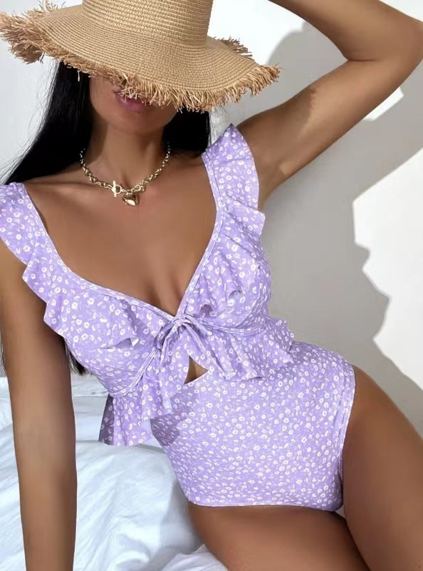 Maillot de bain femme Berg-feldt à motifs floraux et fronces