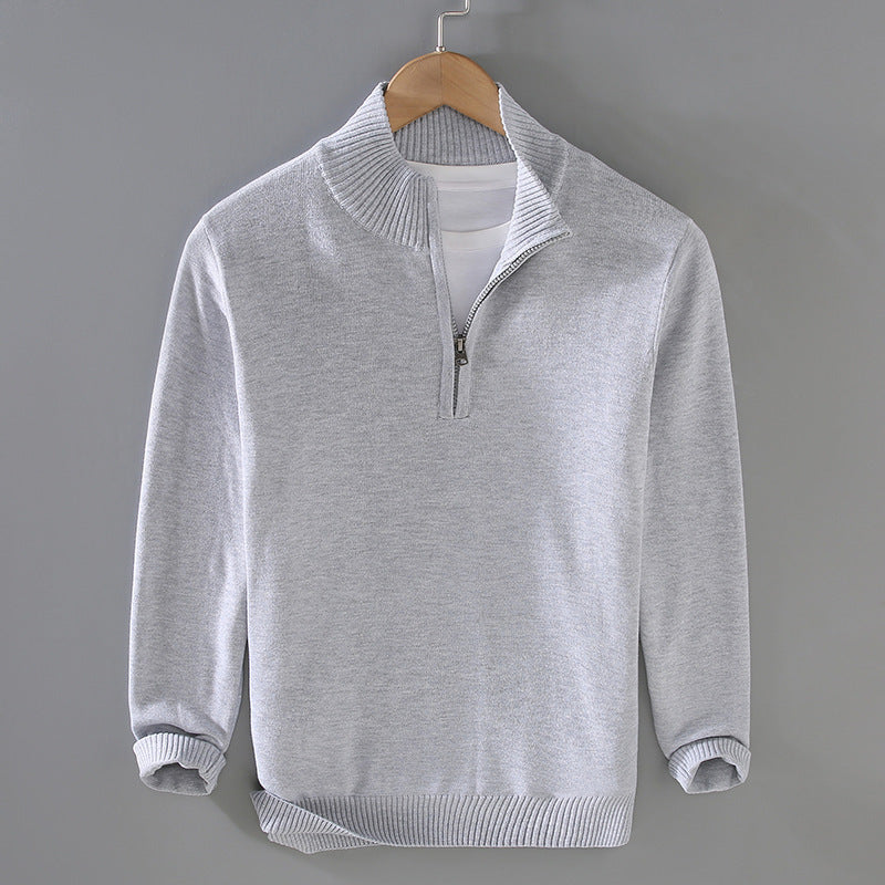 Herren Pullover mit modernem Stehkragen und Reißverschluss Berg-Feldt