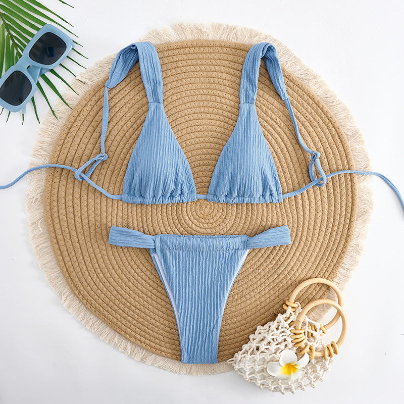 Ensemble de bikini triangle Berg-feldt pour femme avec détail côtelé 1750840068