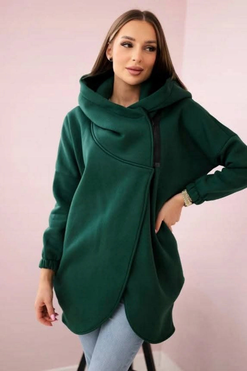 Berg-Feldt | Veste polaire à capuche et fermeture éclair asymétrique