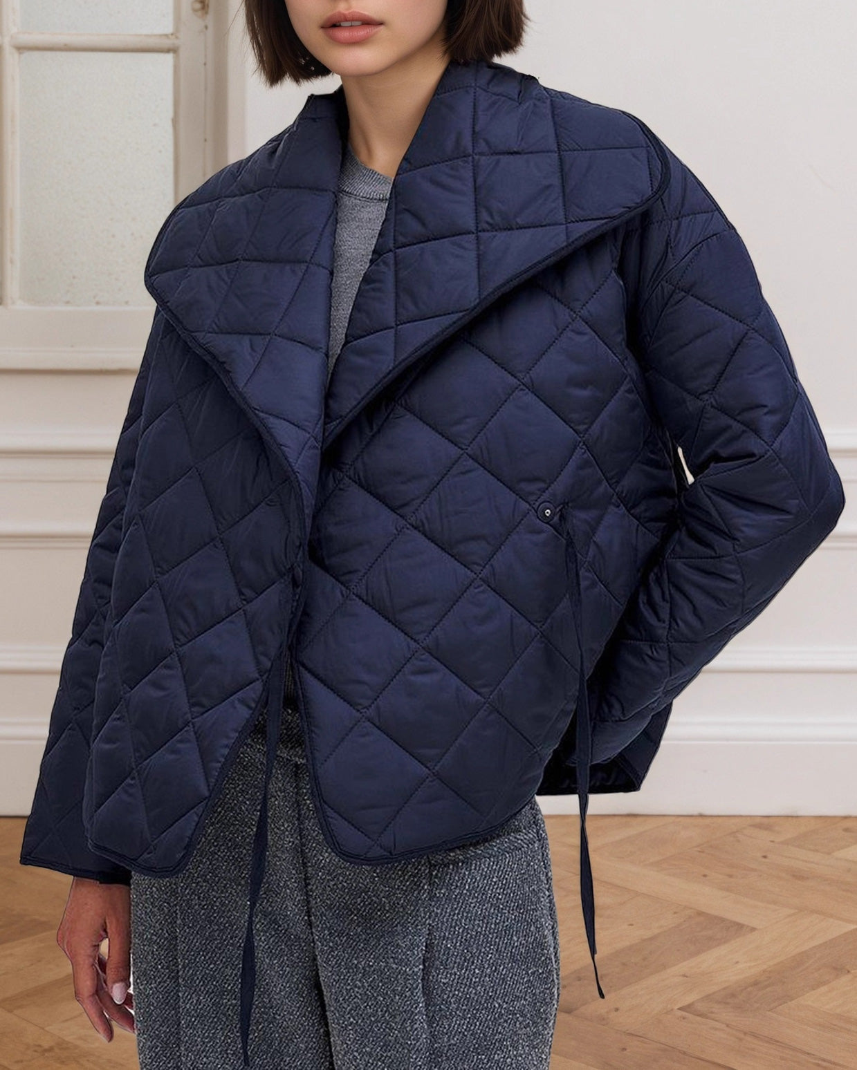 Berg-Feldt | Diamantsteppung Gekürzte Große Revers Baumwolljacke
