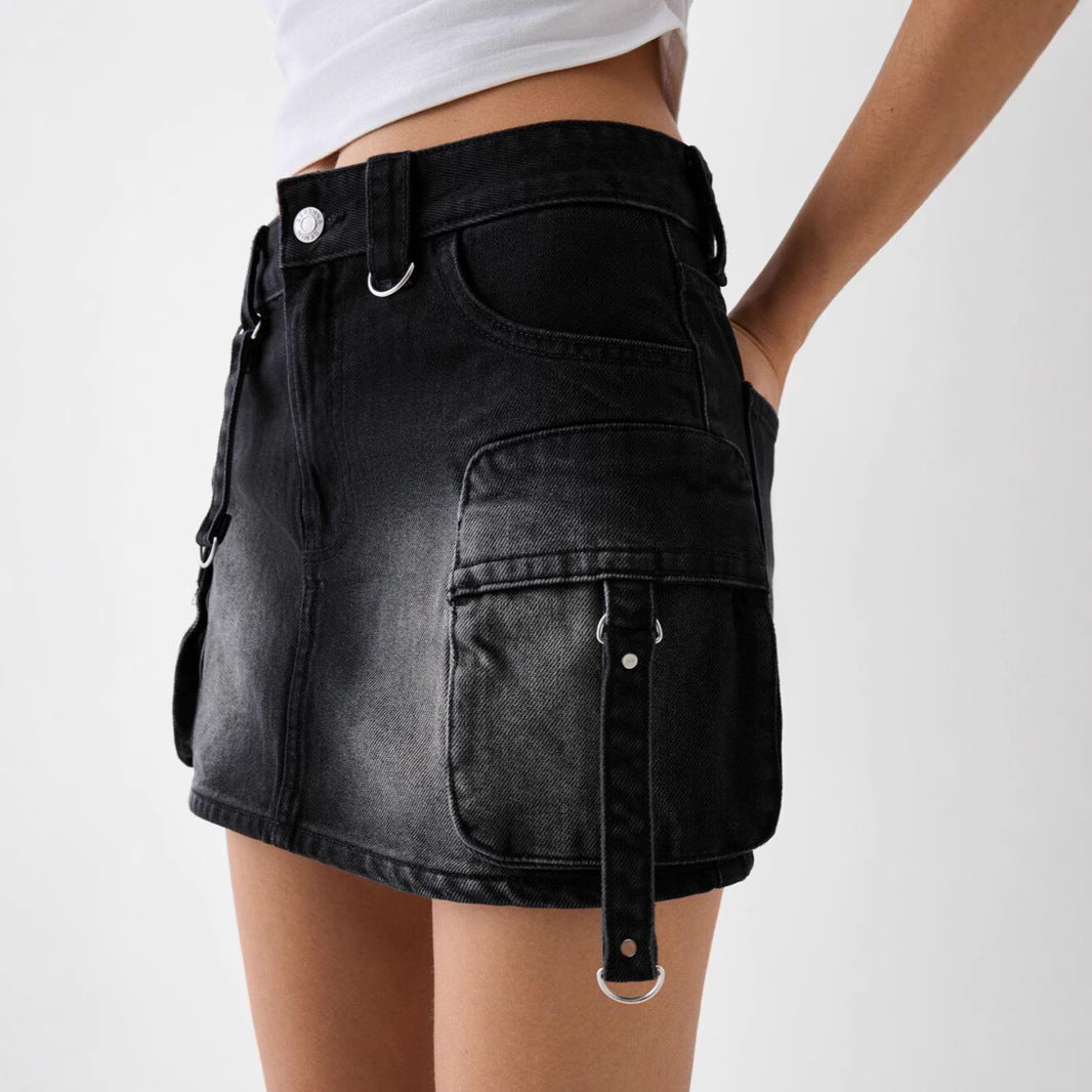 Jupe cargo en jean pour femme avec poches pratiques et coupe décontractée Berg-Feldt