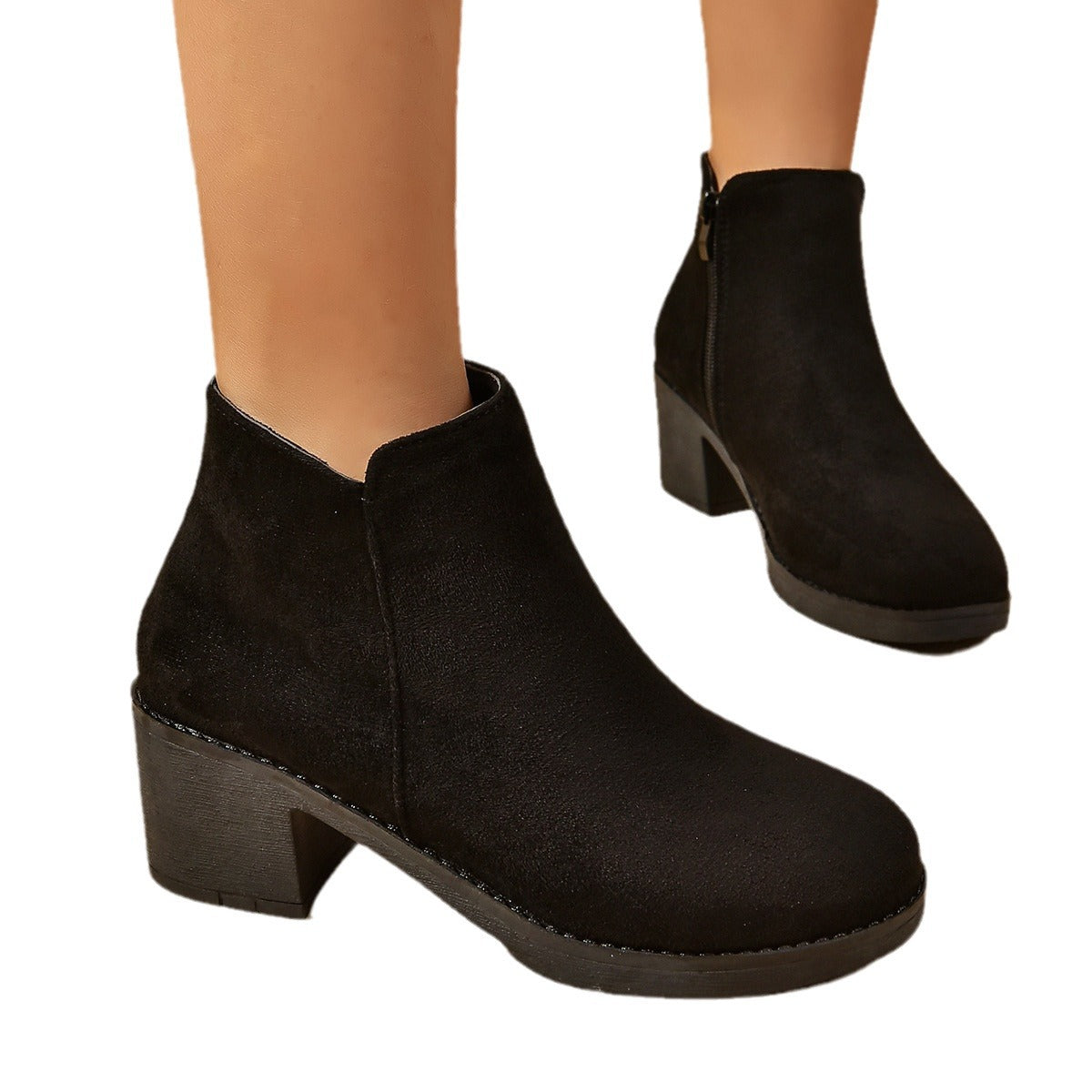 Bottines Berg-Feldt pour femmes à talon bloc et fermeture éclair
