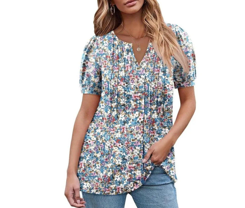 Robe-chemise à volants et imprimé floral de berg-feldt