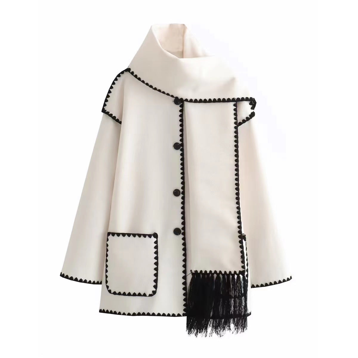 Damen Oversized Strickjacke mit Fransen und Taschen Berg-Feldt
