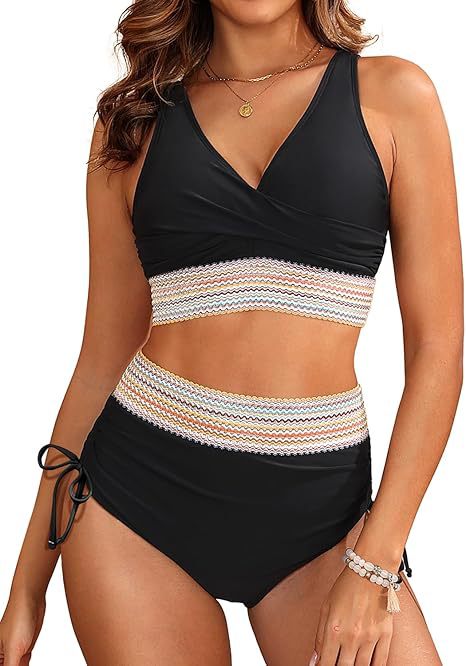 Ensemble de bikini taille haute avec crop top cache-cœur Berg-Feldt pour femme