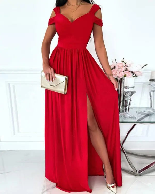Robe longue Damen à épaules dénudées avec fente raffinée Berg-Feldt