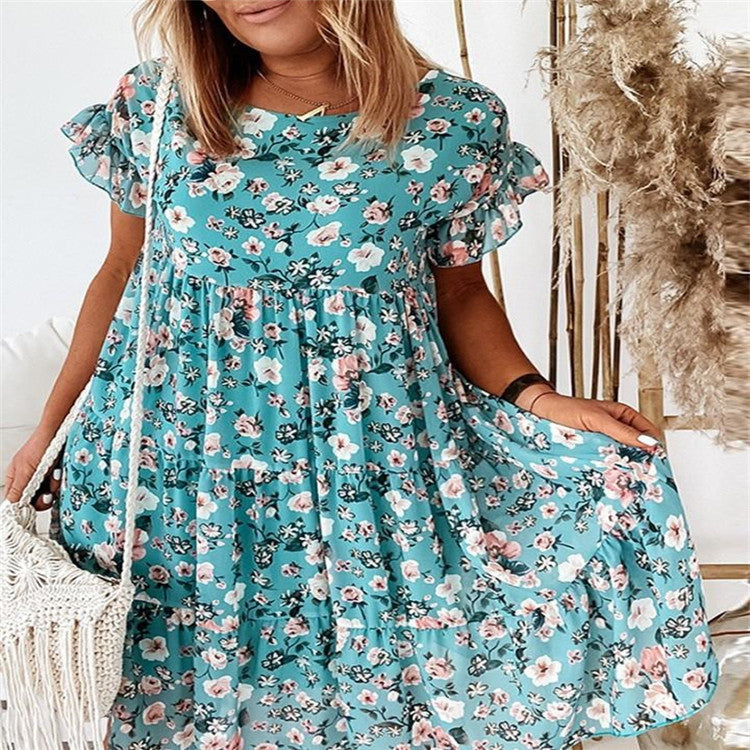 Robe d'été ample pour femme à manches volantes de berg-feldt
