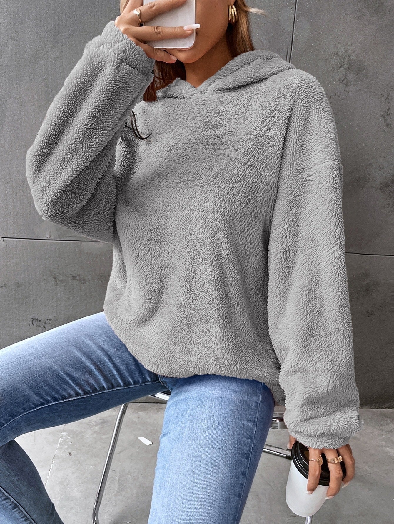 Damen-Hoodie douillet en peluche de qualité Berg-Feldt