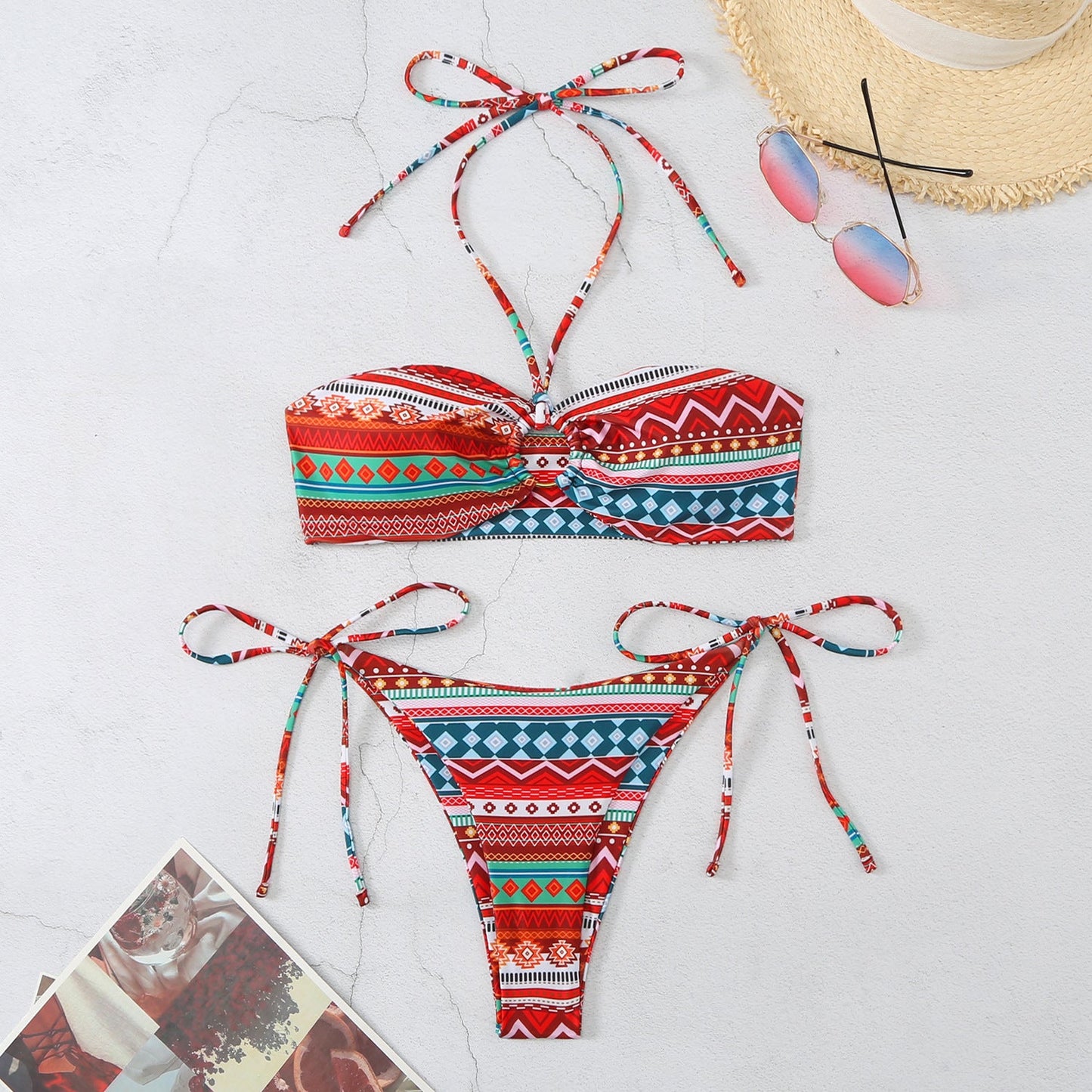 Ensemble de bikini bandeau pour femme avec bas à nouer par Berg-Feldt