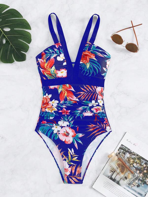 Maillot de bain femme Berg-feldt à imprimé floral et col en V