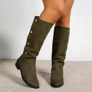 Bottes élégantes en daim souple avec détails de boutons tendance pour femmes Berg-Feldt