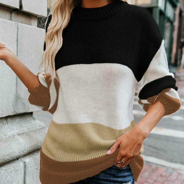 Berg-Feldt | Gestreifter Strickpullover mit Doppelt Naht