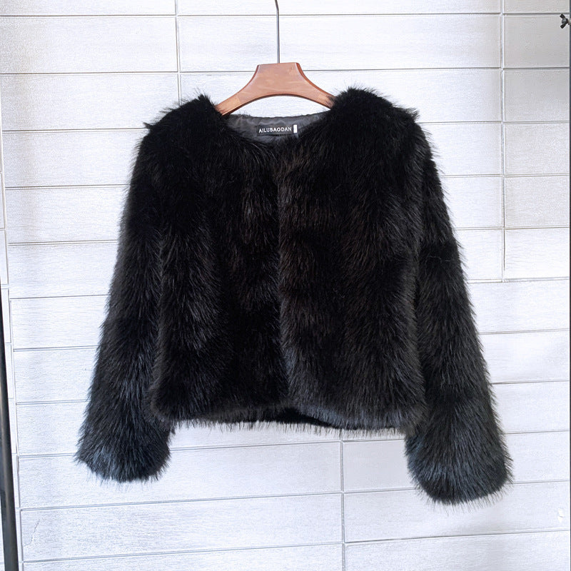 Veste courte moelleuse pour femme en fausse fourrure de haute qualité avec manches élégantes Berg-Feldt