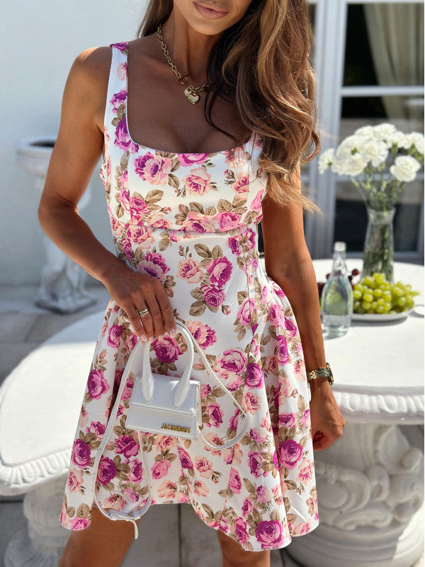 Berg-Feldt Robe trapèze à imprimé floral pour femme