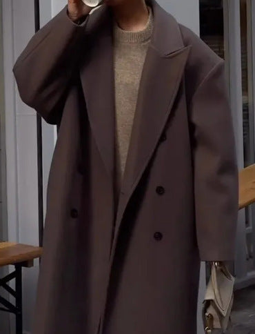 Berg-Feldt Manteau Oversize classique pour femme, croisé, avec doublure douce