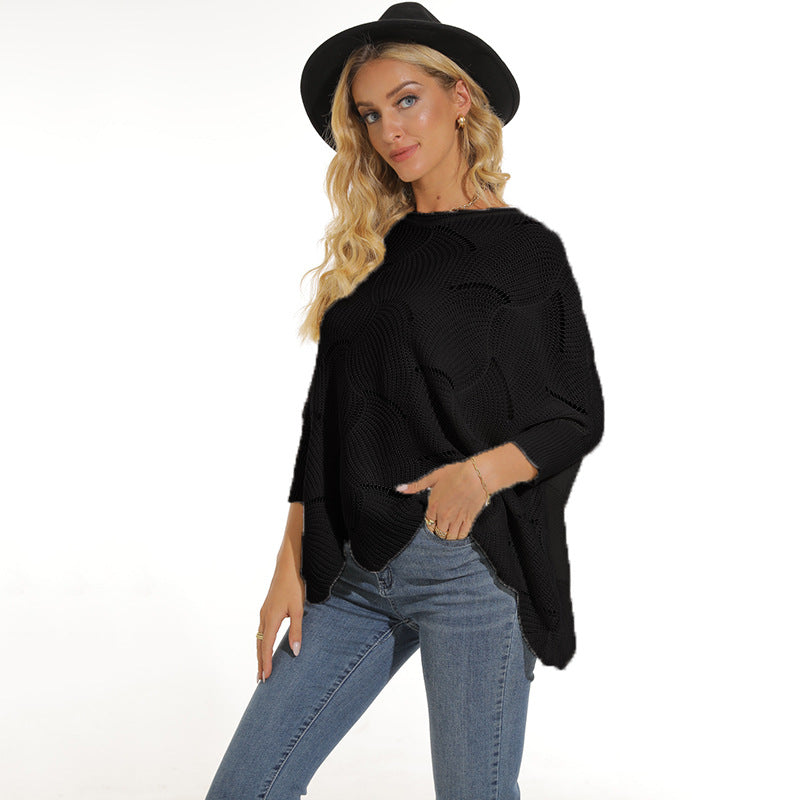 Poncho décontracté pour femme en maille aérée Berg-Feldt