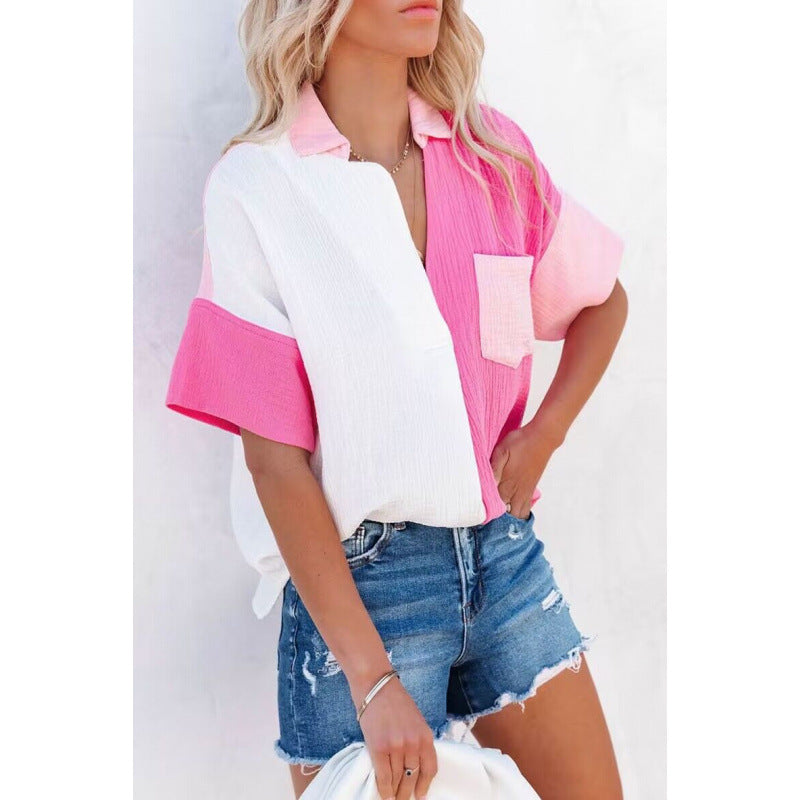 Berg-Feldt Blouse boutonnée color block grande taille pour femme