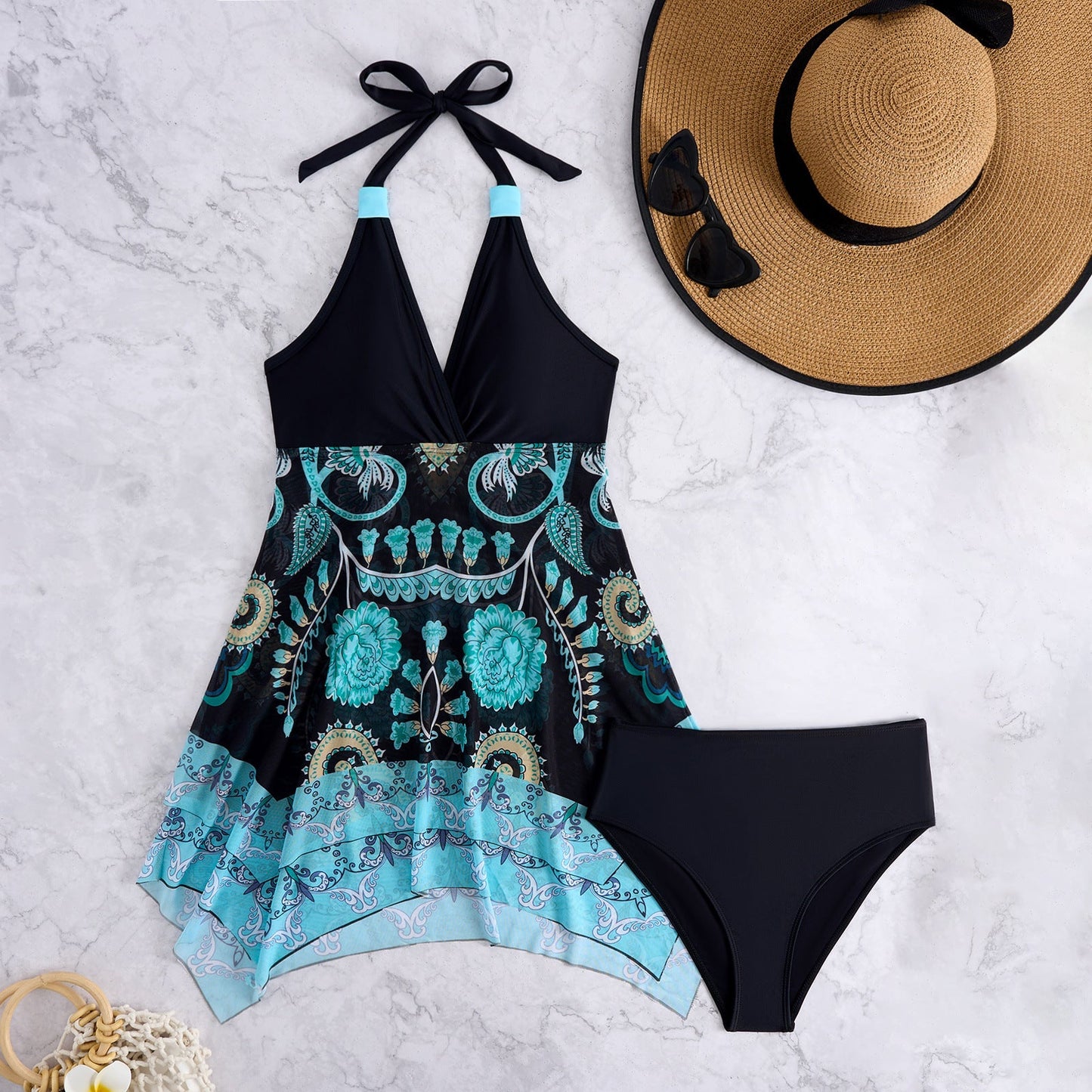 Maillot de bain asymétrique Berg-Feldt pour femme à motif floral
