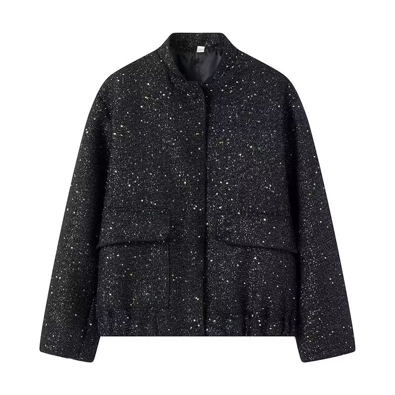 Berg-Feldt | Women's Sequin Long Sleeve Crop Top