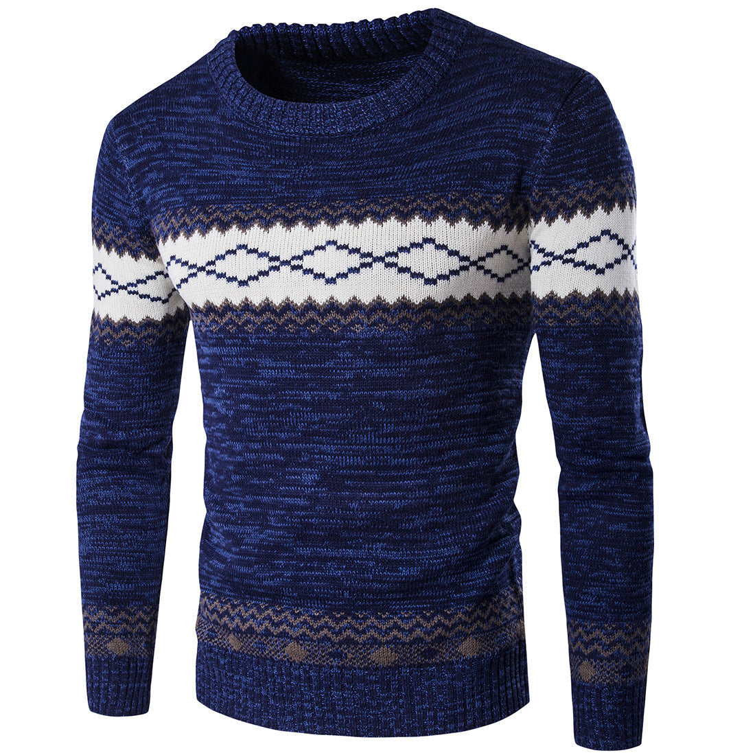 Herren modischer Strickpullover mit grafischem Muster Berg-Feldt