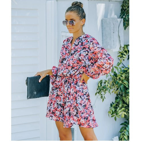 Mini-robe fleurie avec ceinture pour femme de berg-feldt