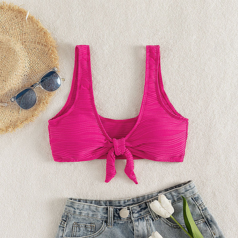 Haut de bikini femme Berg-Feldt avec nœud fantaisie et surface texturée