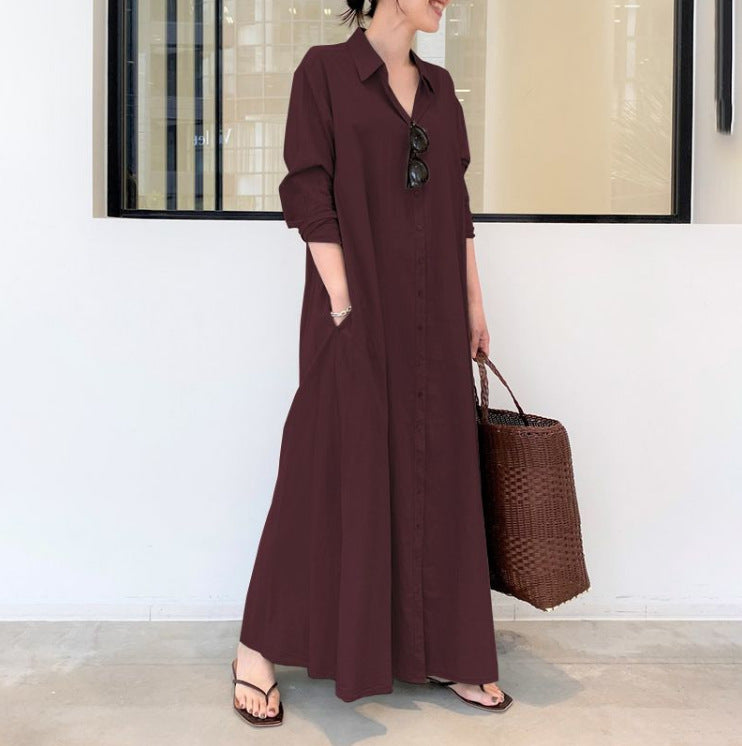 Robe chemise longue pour femme avec poches de berg-feldt