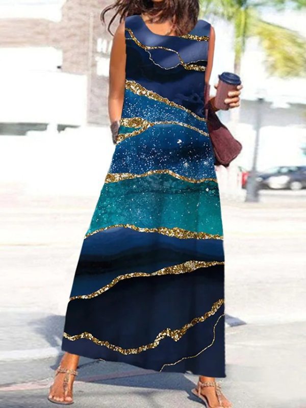Robe longue à imprimé ethnique bohème berg-feldt pour femme
