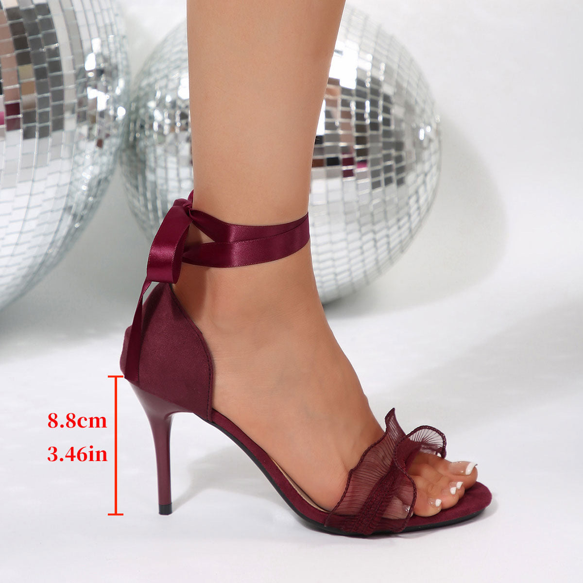 Berg-Feldt Women's Sandals with Seductive Ruffles and Satin Straps