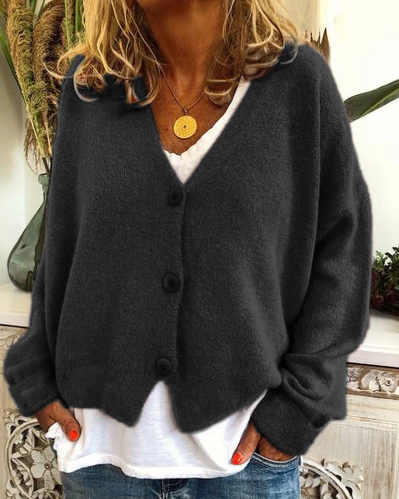 Cardigan décontracté en tricot pour femme avec devant ouvert et fermeture boutonnée Berg-Feldt