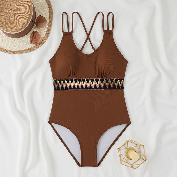 Maillot de bain femme Berg-Feldt : une pièce à motifs avec bretelles réglables