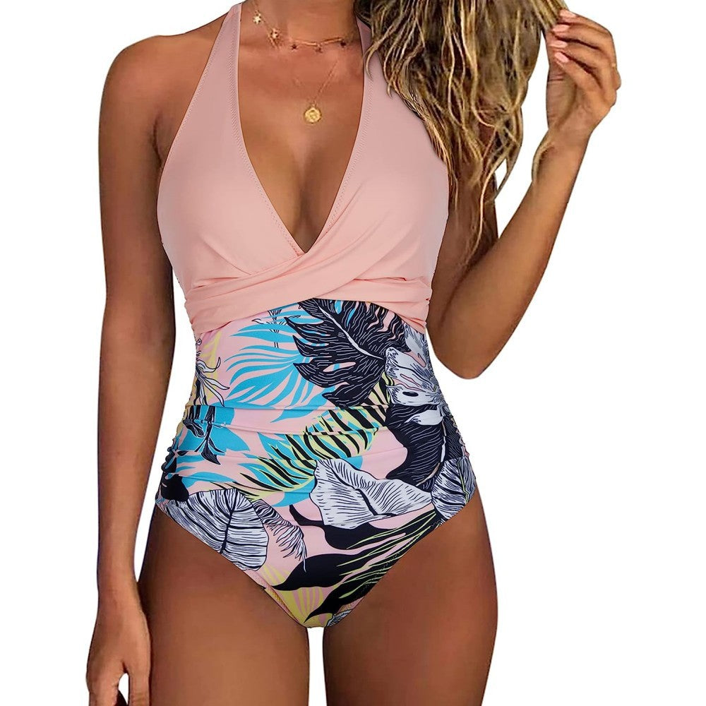 berg-feldt Maillot de bain femme froncé, coupe haute sur la cuisse