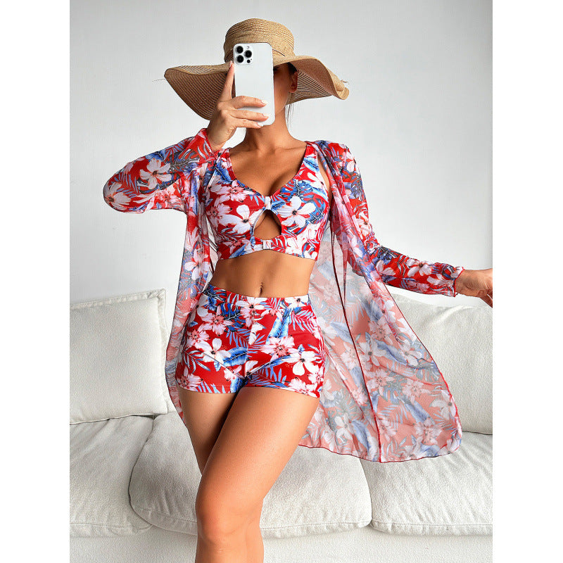 Ensemble de bikini avec kimono transparent et imprimé floral par berg-feldt pour femme