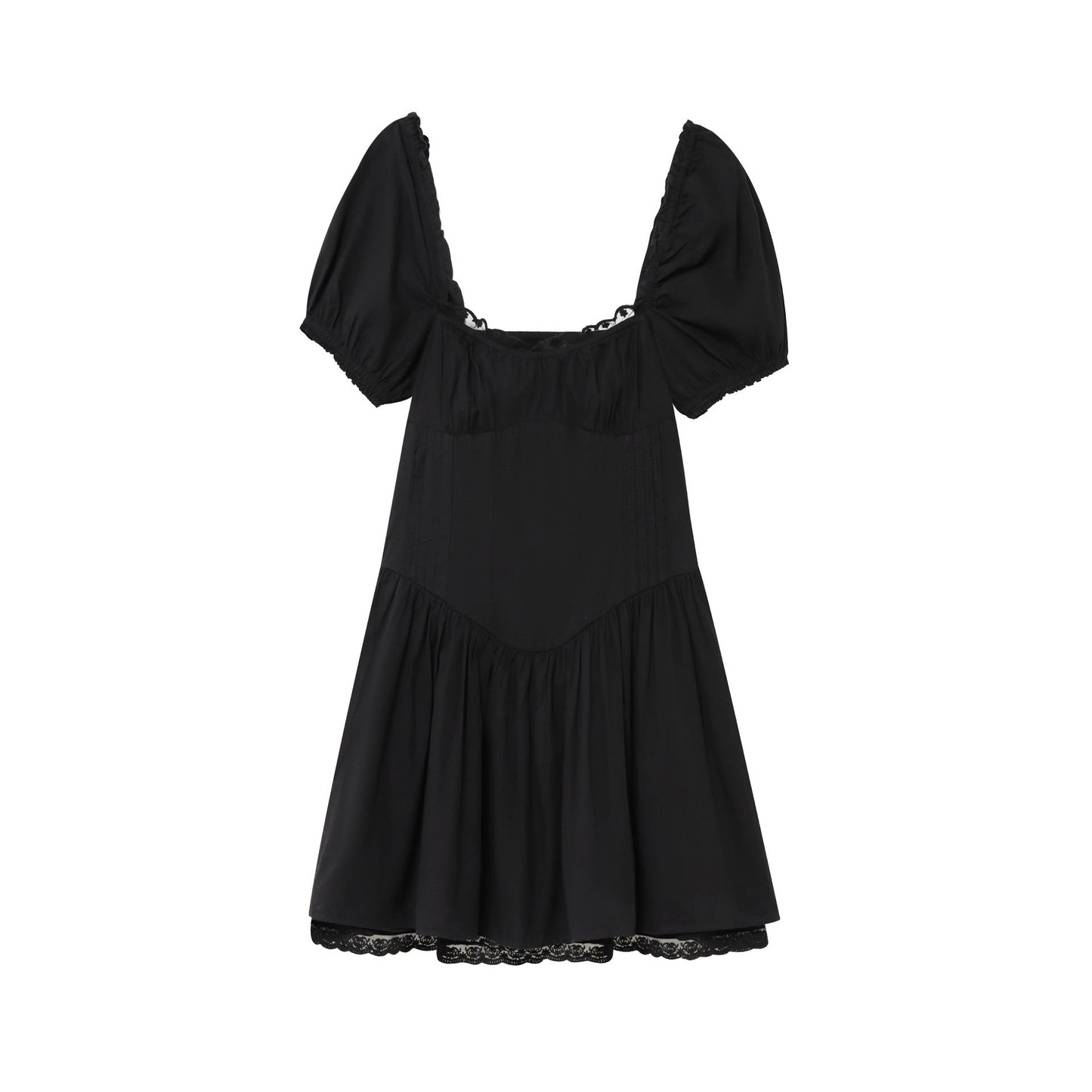 Robe courte femme à manches bouffantes et dentelle Berg-Feldt
