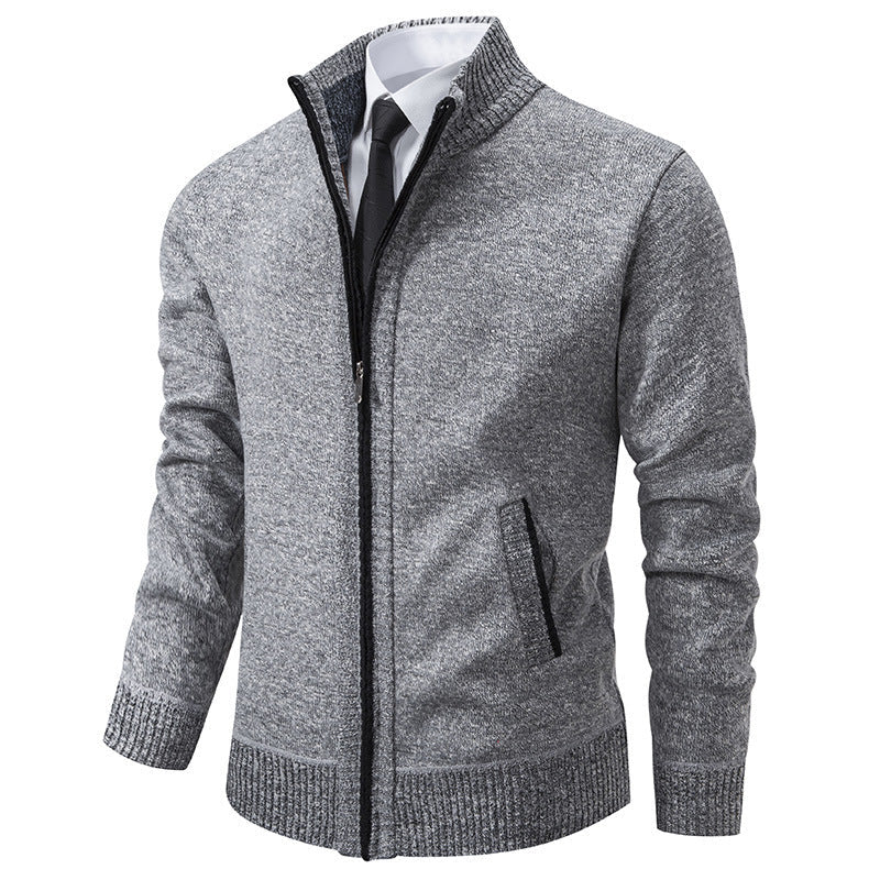 Herren sportliche Strickjacke mit Stehkragen und Reißverschluss Berg-Feldt