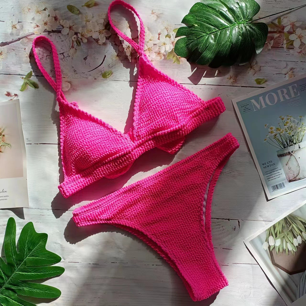 Berg-feldt Bralette de bikini pour femme à nœud texturé
